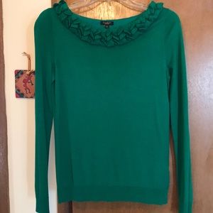 Green ruffle top sweater